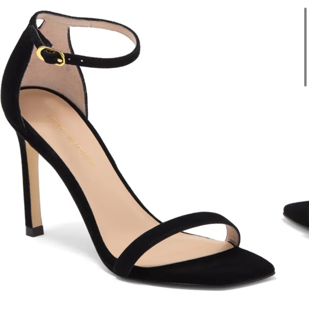 NWT STUART WEITZMAN Amelina 95 Black Suede Heels, 10us